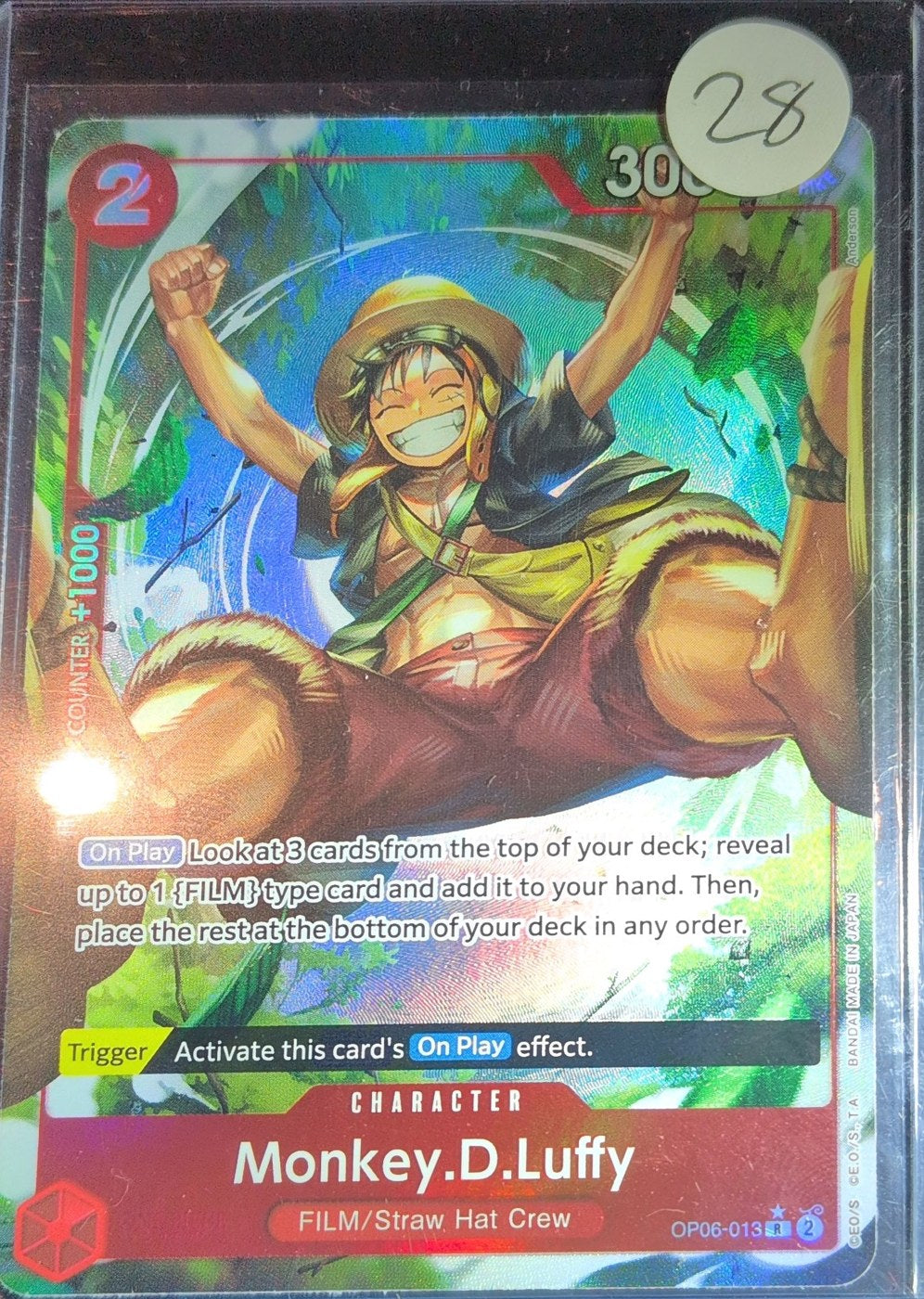 One Piece Card Game: Monkey.D.Luffy (Alternate Art) (OP06-013) — photo of the actual card