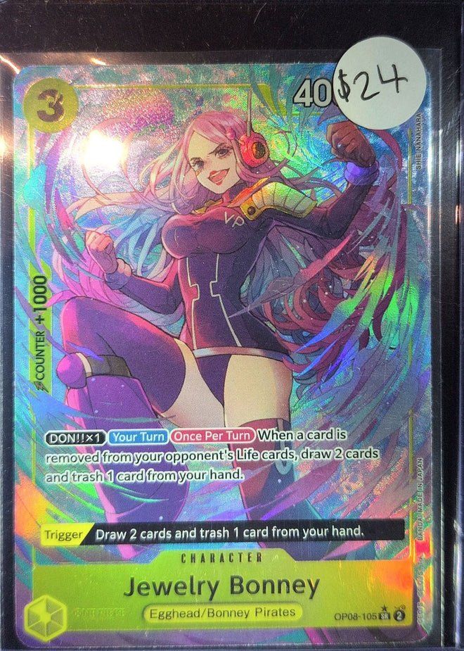 One Piece Card Game: Jewelry Bonney (Parallel) (OP08-105) — photo of the actual card (copy 1)