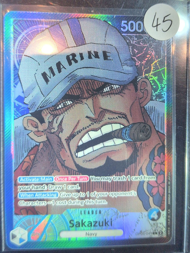 One Piece Card Game: Sakazuki (Alternate Art) (OP05-041) — photo of the actual card