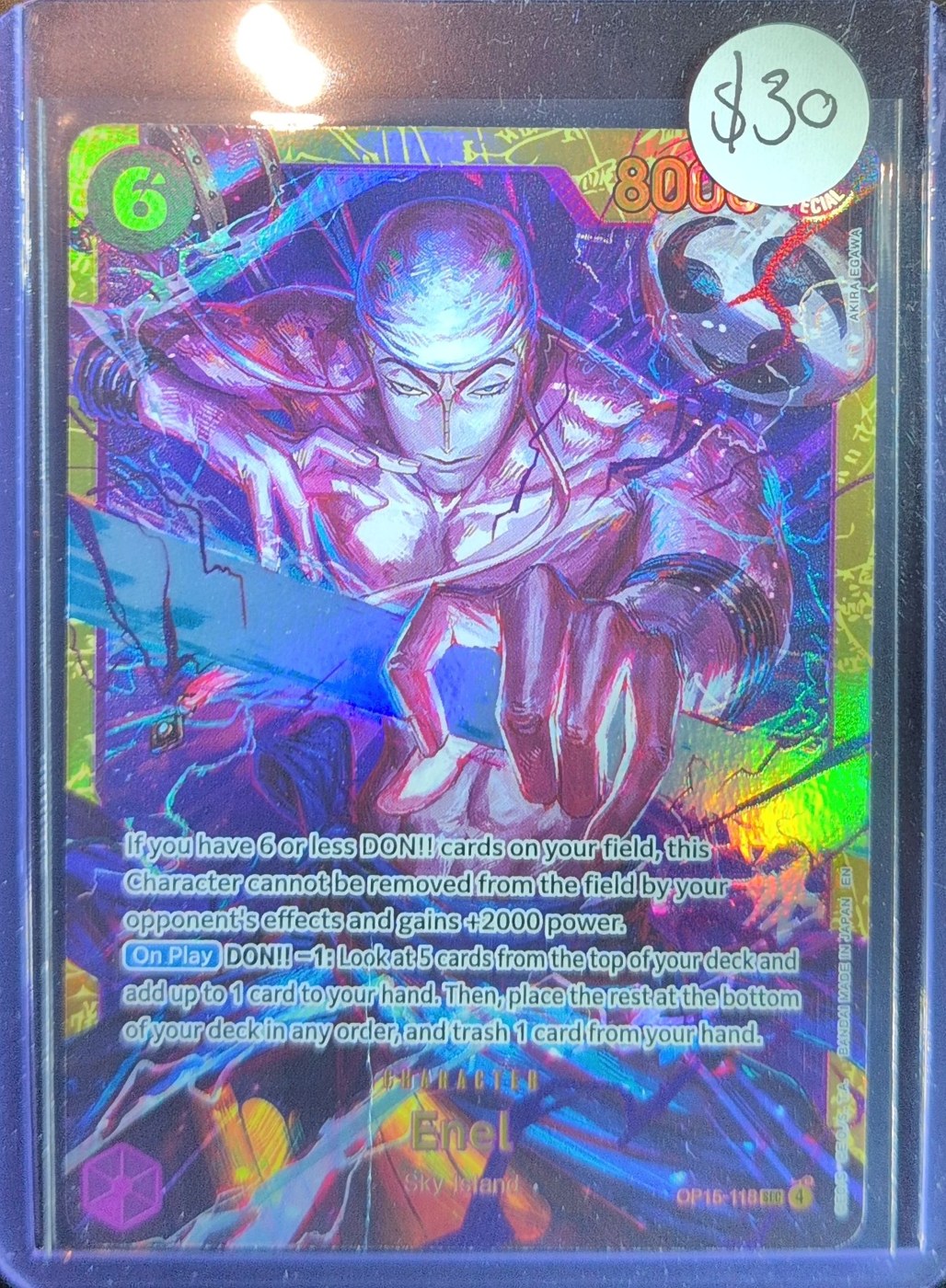 One Piece Card Game: Enel (OP15-118) — photo of the actual card