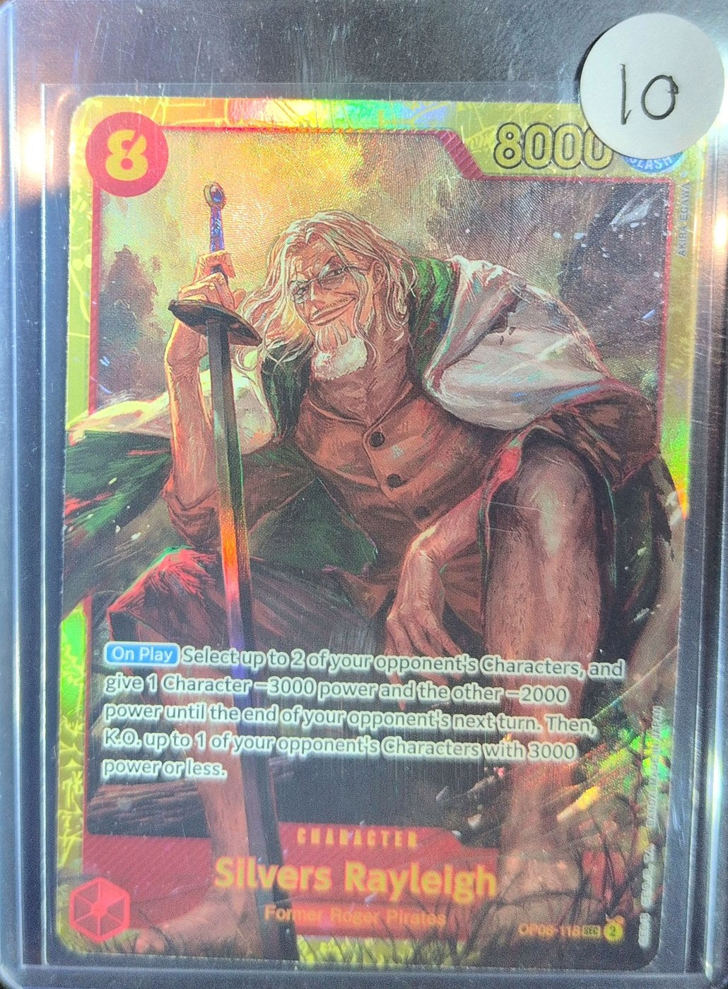 One Piece Card Game: Silvers Rayleigh (OP08-118) — photo of the actual card
