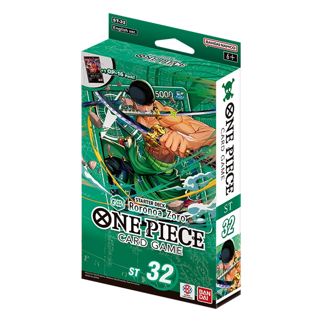 One Piece Card Game Starter Deck ST-32 Green Roronoa Zoro — deck box
