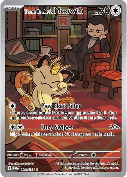 Pokémon TCG: Team Rocket's Meowth (203/182)