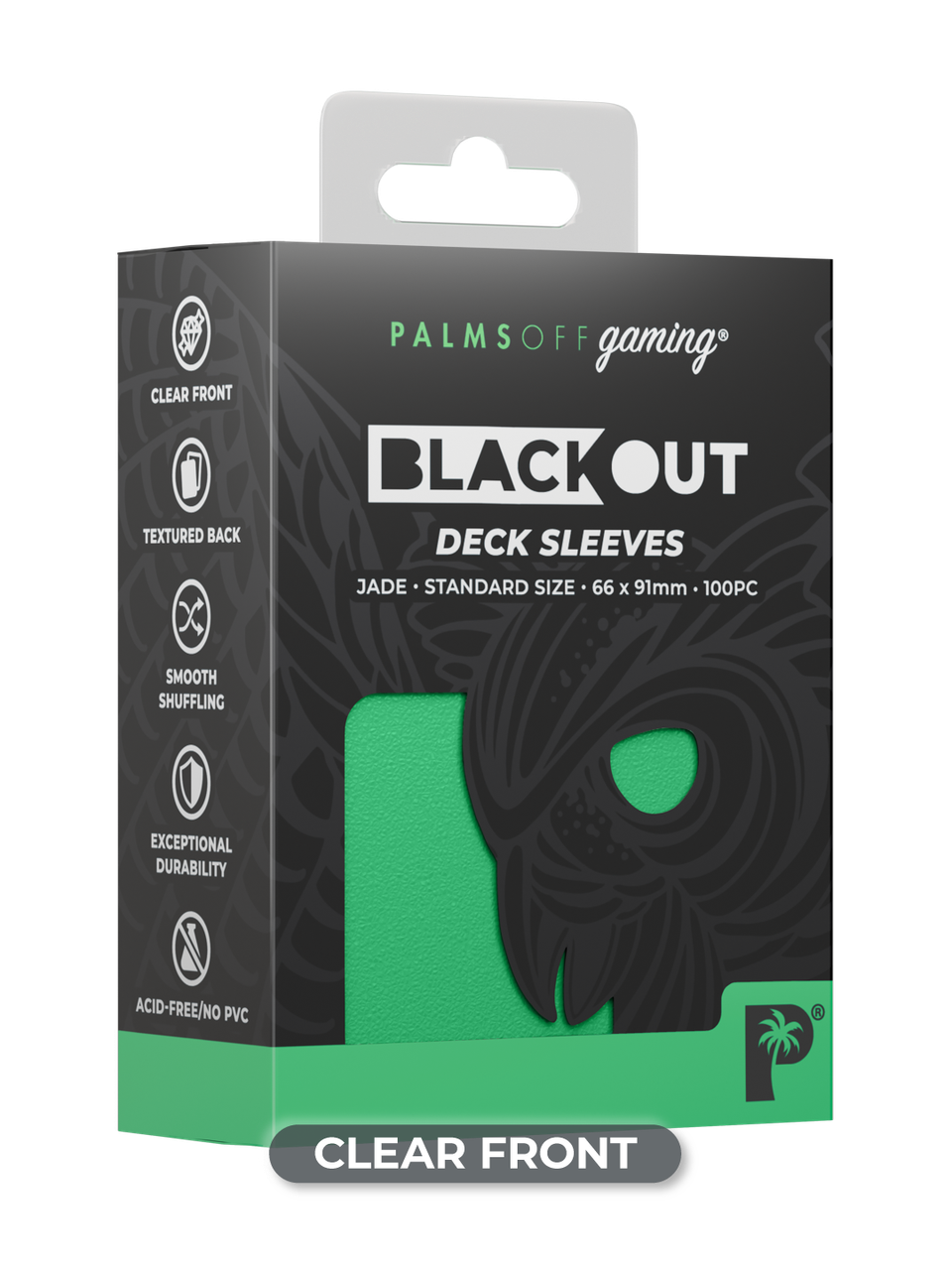 Palms Off Gaming: Blackout Deck Sleeves Standard Size (100 Pack) – Jade — main product image