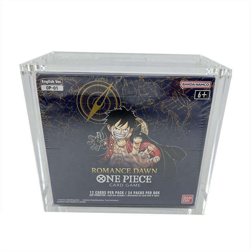 One Piece Card Game: Booster Box Acrylic Case — with an OP-01 booster box