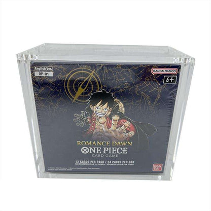 One Piece Card Game: Booster Box Acrylic Case — with an OP-01 booster box