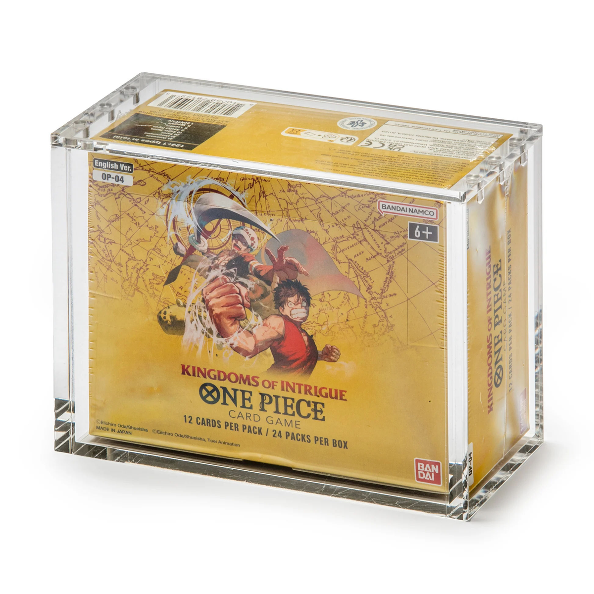 One Piece Card Game: Booster Box Acrylic Case — with an OP-04 booster box