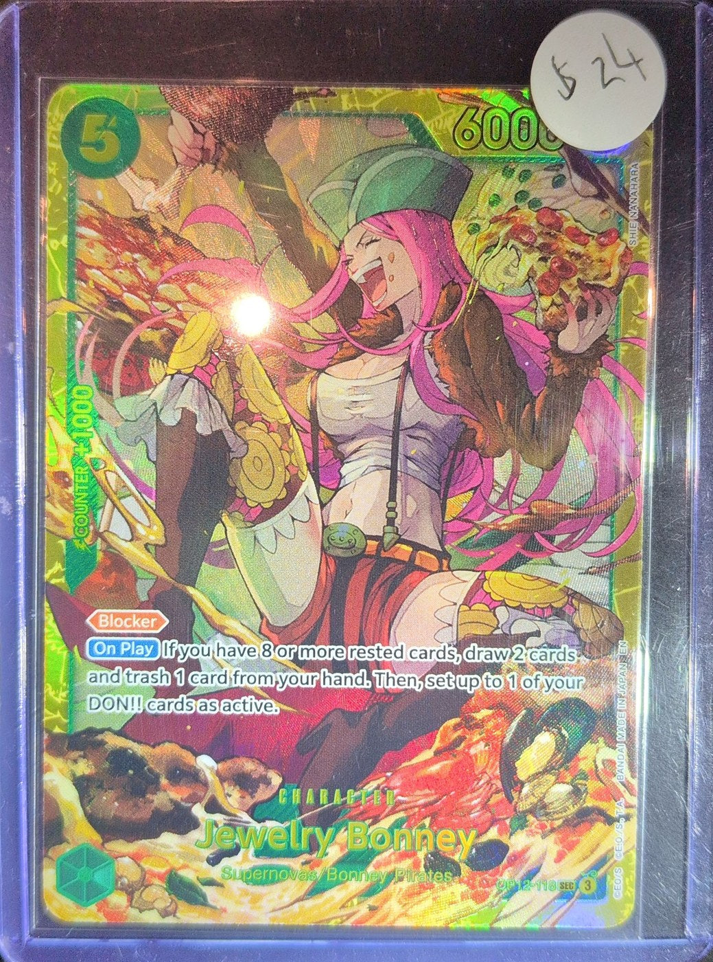 One Piece Card Game: Jewelry Bonney (OP12-118) — photo of the actual card