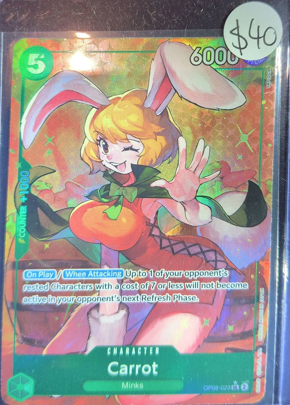 One Piece Card Game: Carrot (Parallel) (OP08-023) — photo of the actual card