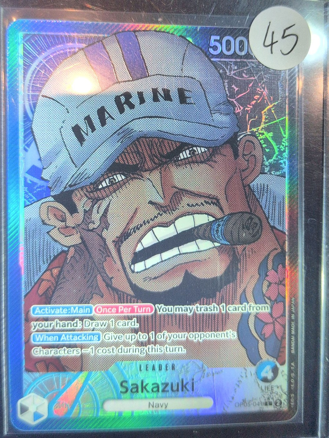 One Piece Card Game: Sakazuki (Alternate Art) (OP05-041) — photo of the actual card