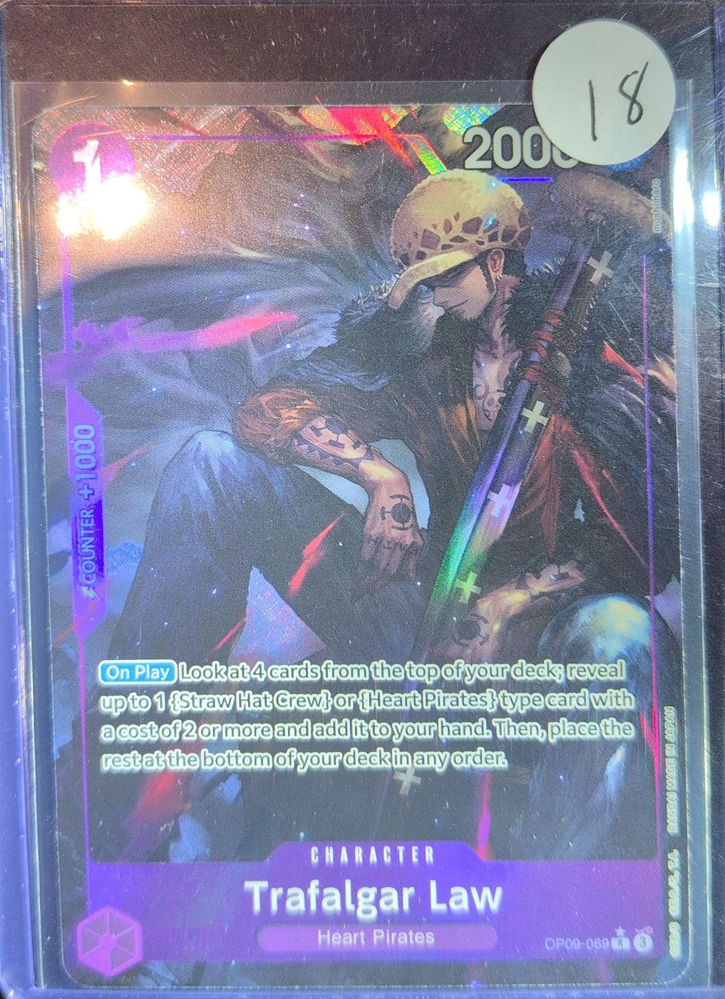One Piece Card Game: Trafalgar Law (Parallel) (OP09-069) — photo of the actual card