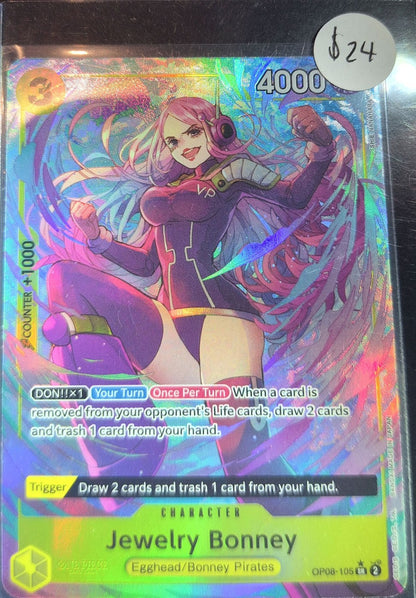 One Piece Card Game: Jewelry Bonney (Parallel) (OP08-105) — photo of the actual card (copy 2)