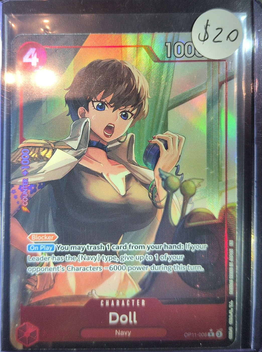 One Piece Card Game: Doll (Alternate Art) (OP11-008) — photo of the actual card
