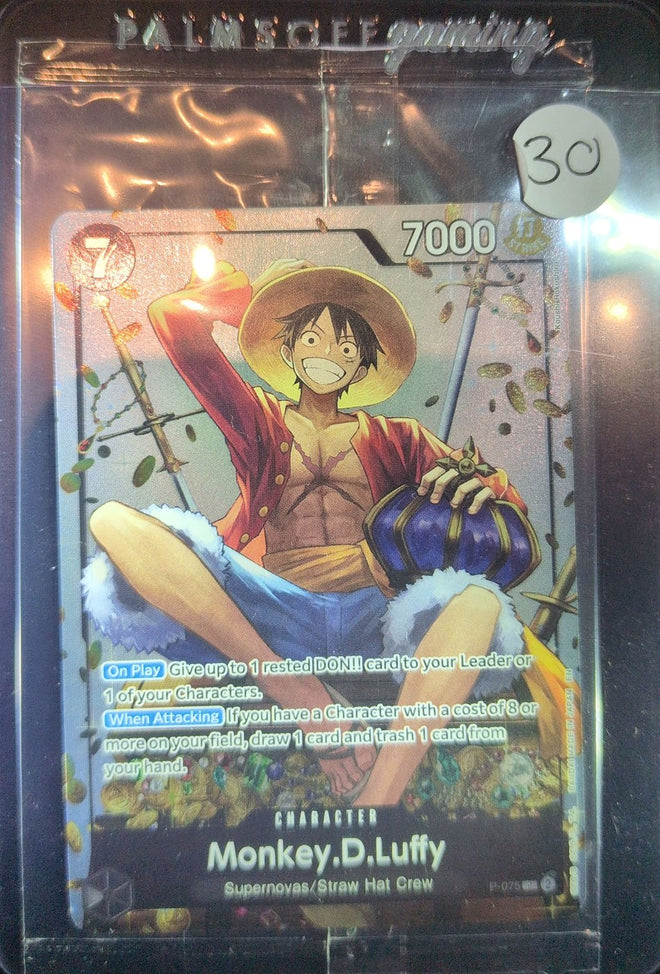One Piece Card Game: Monkey.D.Luffy (Premium Card Collection -Best Selection Vol. 3-) (P-075) — photo of the actual card