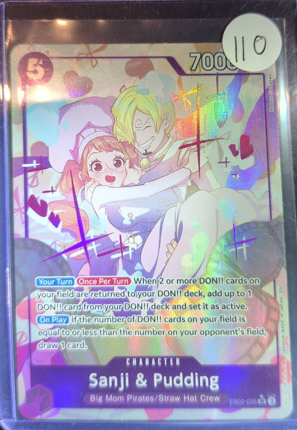 One Piece Card Game: Sanji & Pudding (Alternate Art) (EB02-035) — photo of the actual card