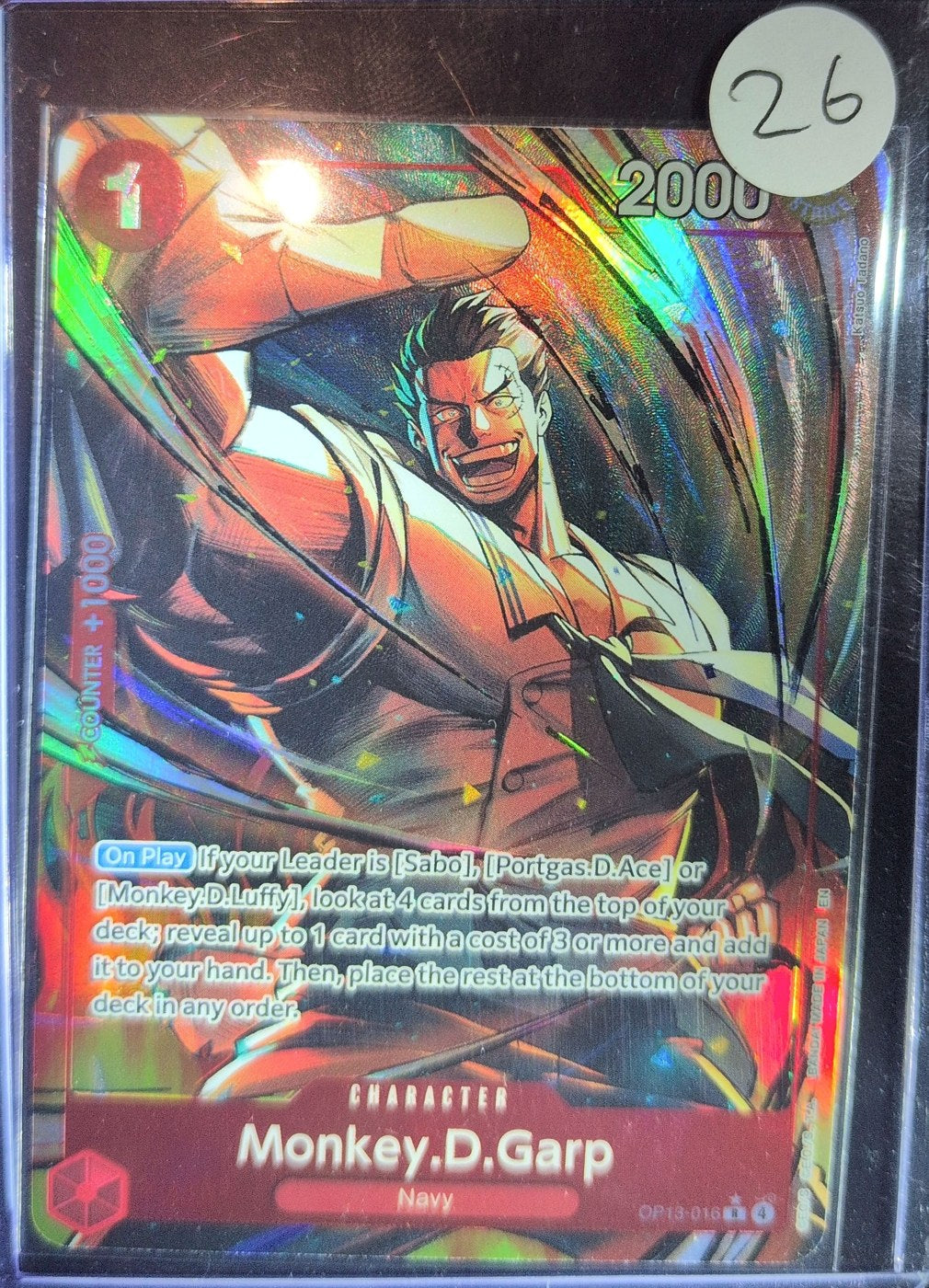 One Piece Card Game: Monkey.D.Garp (Alternate Art) (OP13-016) — photo of the actual card