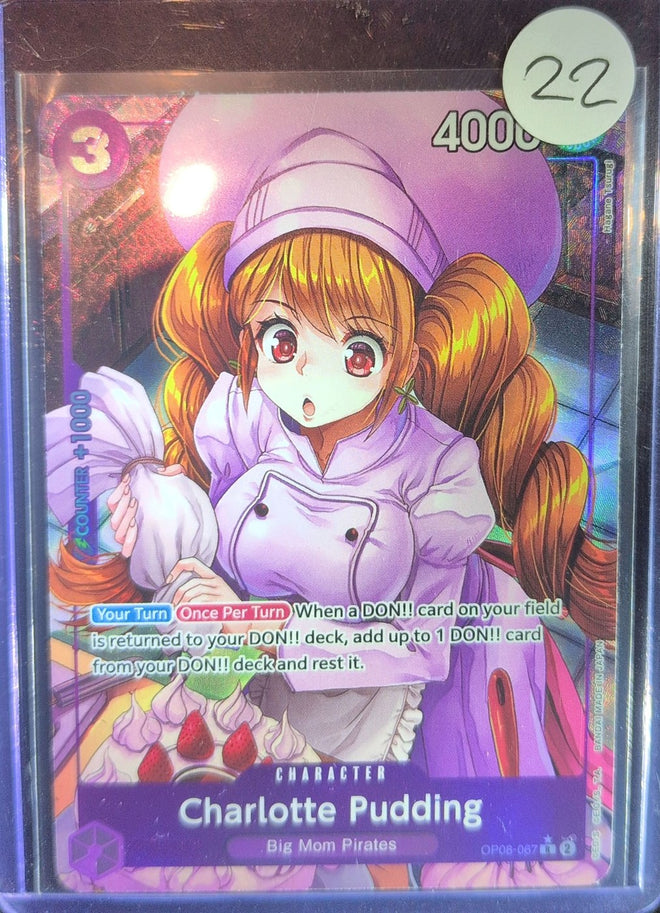 One Piece Card Game: Charlotte Pudding (Parallel) (OP08-067) — photo of the actual card