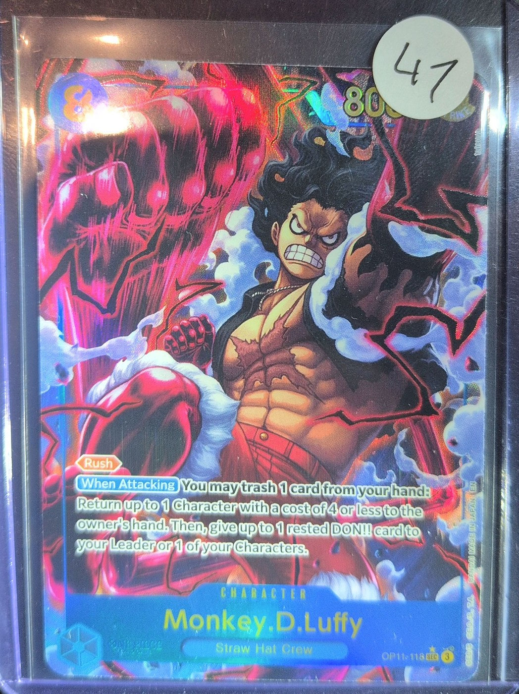 One Piece Card Game: Monkey.D.Luffy (Alternate Art) (OP11-118) — photo of the actual card