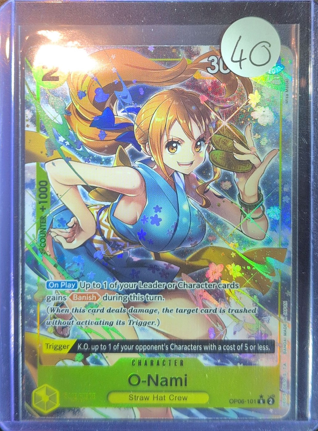 One Piece Card Game: O-Nami (Alternate Art) (OP06-101) — photo of the actual card