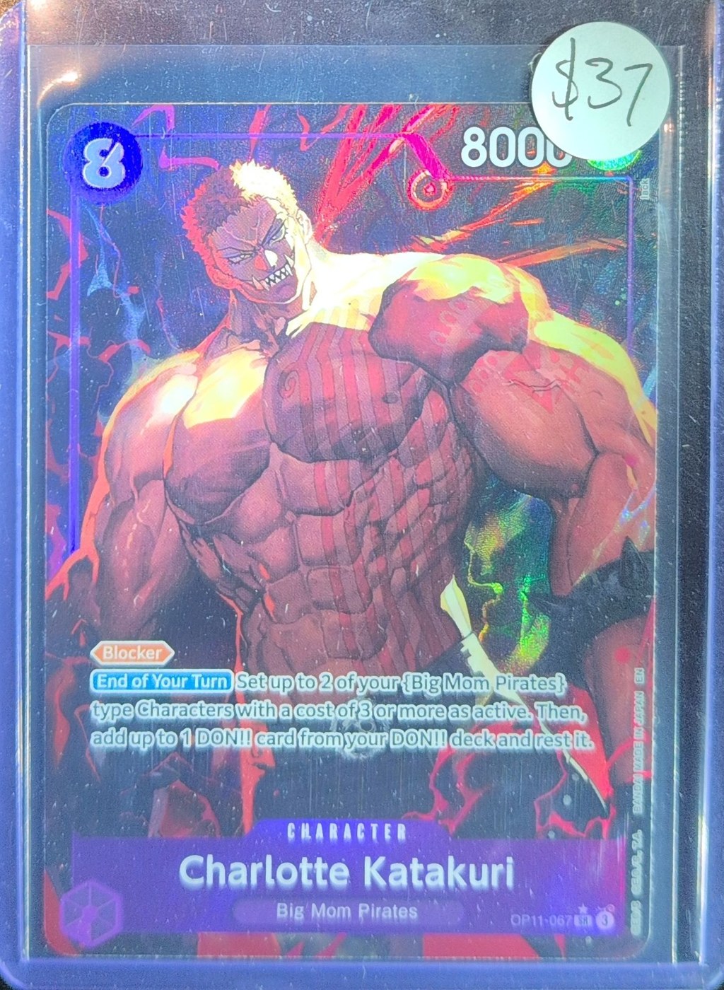 One Piece Card Game: Charlotte Katakuri (Alternate Art) (OP11-067) — photo of the actual card