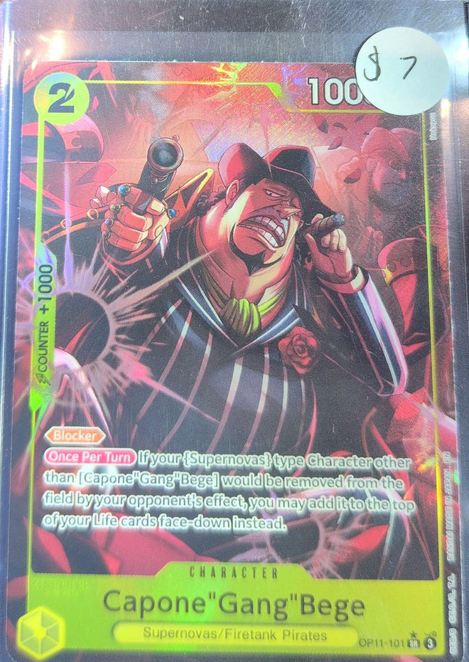 One Piece Card Game: Capone"Gang"Bege (Alternate Art) (OP11-101) — photo of the actual card