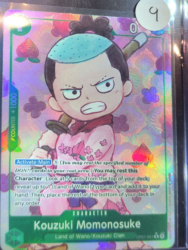 One Piece Card Game: Kouzuki Momonosuke (Alternate Art) (OP01-041) — photo of the actual card