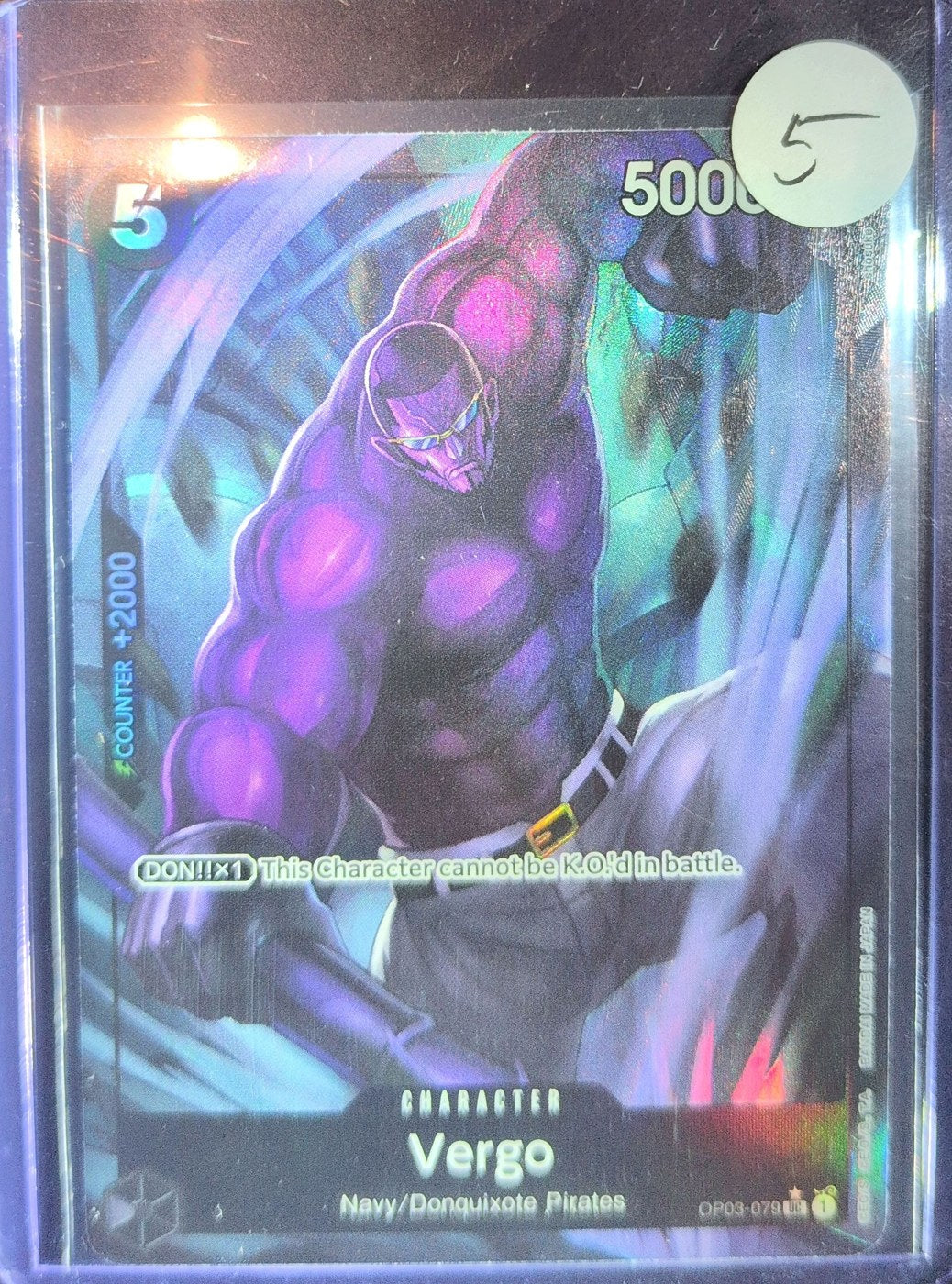 One Piece Card Game: Vergo (Full Art) (OP03-079) — photo of the actual card
