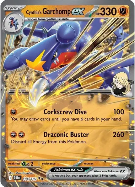 Cynthia's Garchomp ex - 104/182 — SV10: Destined Rivals