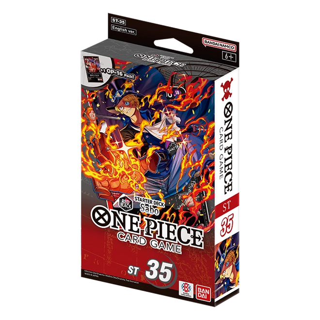 One Piece Card Game Starter Deck ST-35 Red/Black Sabo — deck box