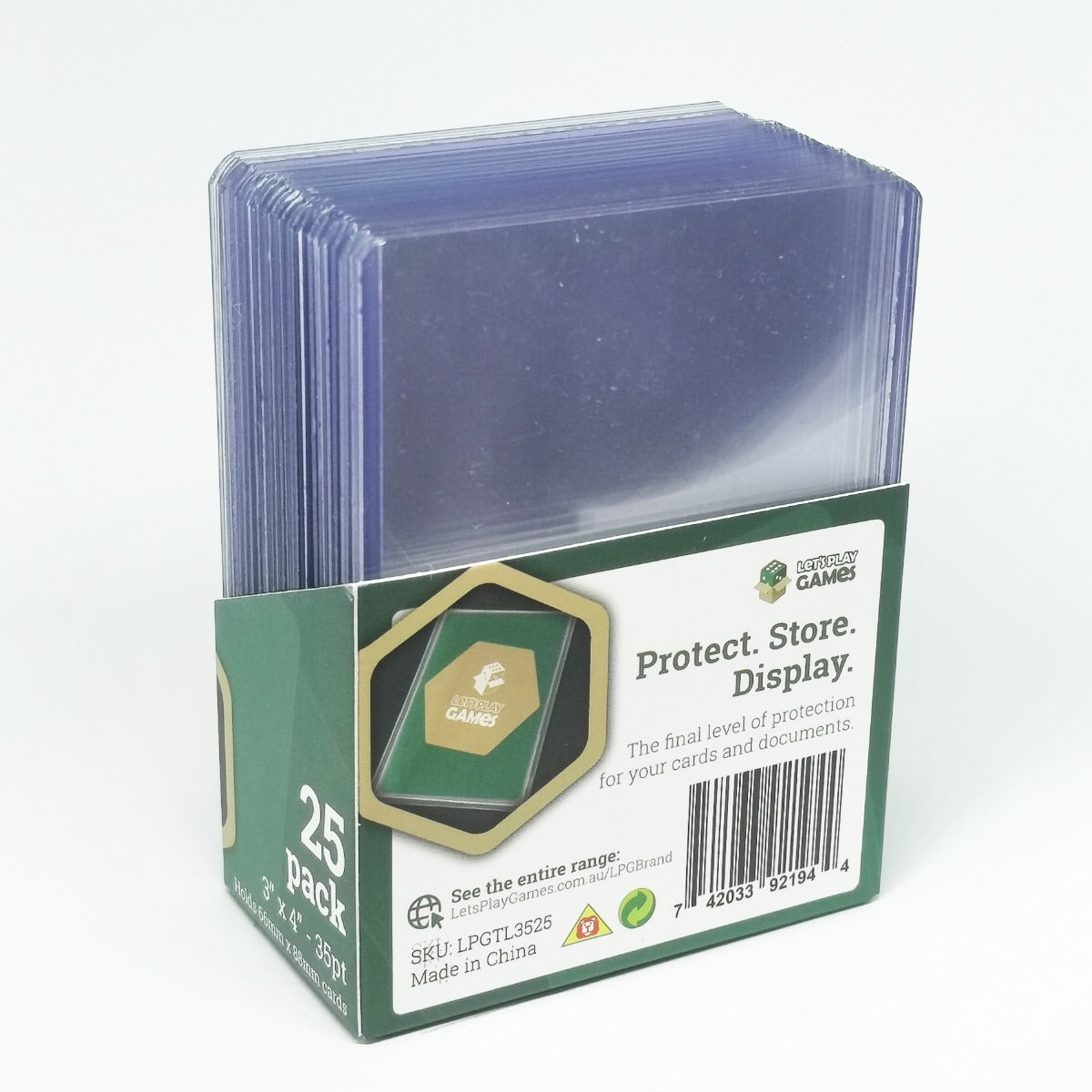 LPG Top Loaded Card Protector 3"x4" 35pt (25 Pack) — product image